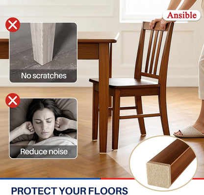 Ansible 60 PCS Felt Furniture Pads 1", Felt Pads for Chair Leg Floor Protectors for Hardwood Floors Round (Beige)
