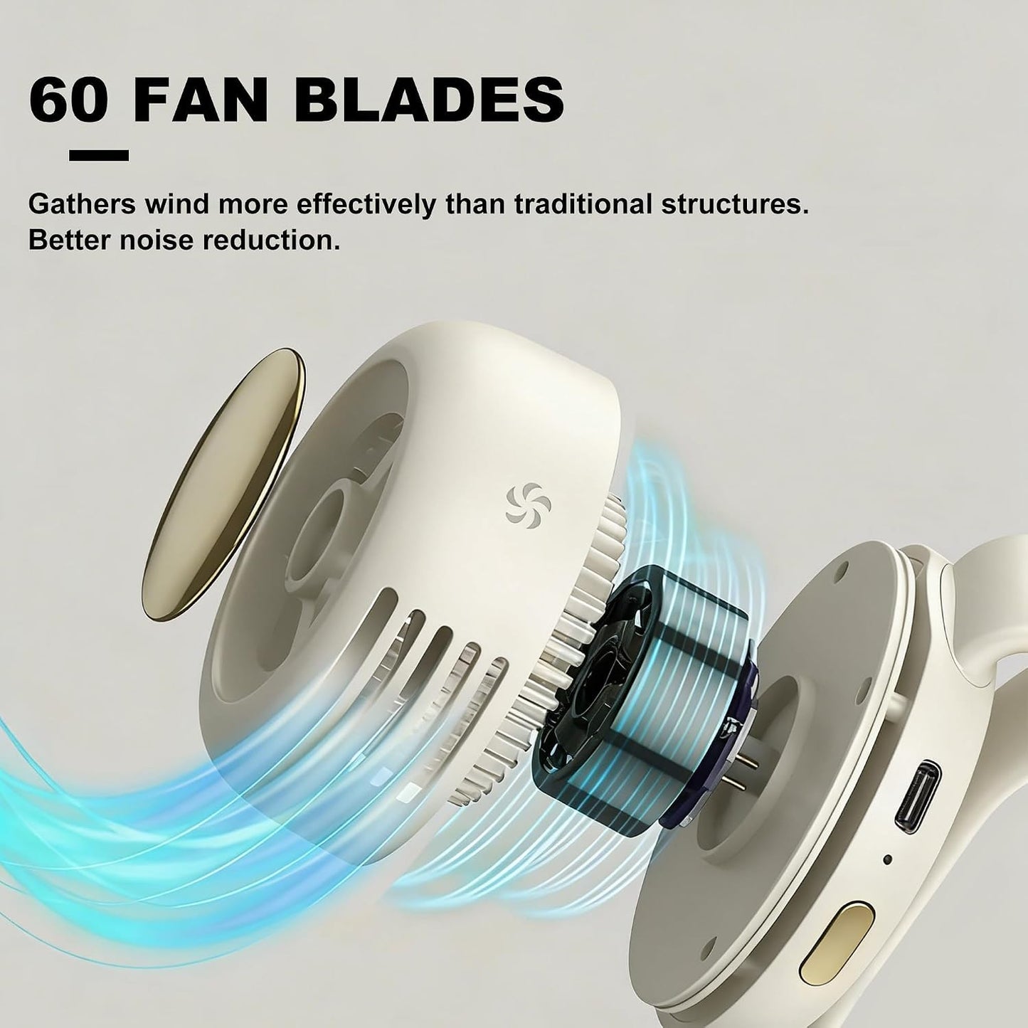 Portable Mini Bladeless Fan Clip On, Small Fan Clip on for Shirt & Waist, 3-Speed, 360° Adjustable Suspended Whirlwind Fans, Silent Clip-on Fan For Outdoor & Travel & Office, Gift for Summer
