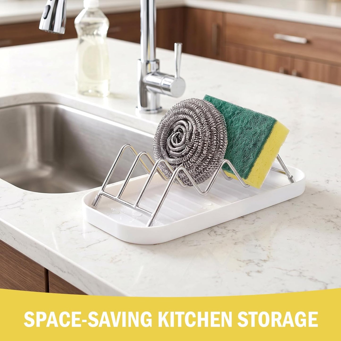 Soap Holder for Shower, Soap Dish for Shower, Holds 2 Bars, Self Draining Stainless Steel Rack with Drip Tray for Bathroom Counter and Kitchen Sink
