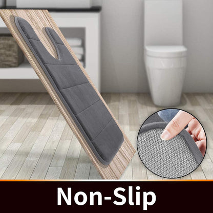 Yimobra Memory Foam Bath Mat, Super Soft Absorbent Bathroom Rug Non Slip, Quick Dry, Machine Washable Floor Carpet for Tub Shower, Home Decor Accessories, 24x17, Grey