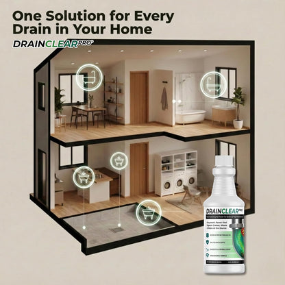 DrainClear Pro Enzyme Drain Cleaner 32oz - Enzymatic Liquid Hair and Grease Clog Remover, Kitchen Sink, Bathroom, and Shower Drain Cleaner, Pipe Maintainer, Septic Safe Enzyme Cleaner and Treatment