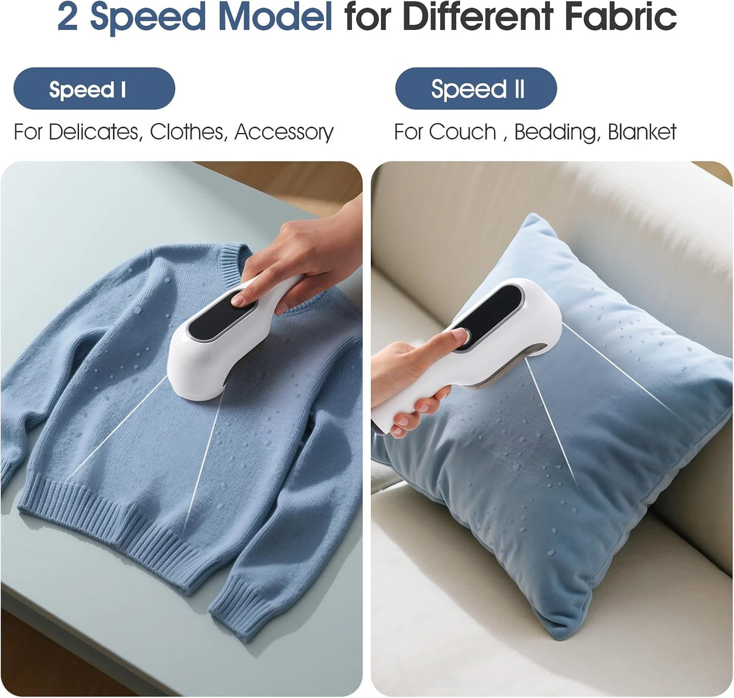 Electric Fabric Shaver, Lint Remover for Clothes, Rechargeable Sweater Shaver to Remove Fuzz and Pill for Sweater, Delicates, Bedding and Couch (White)