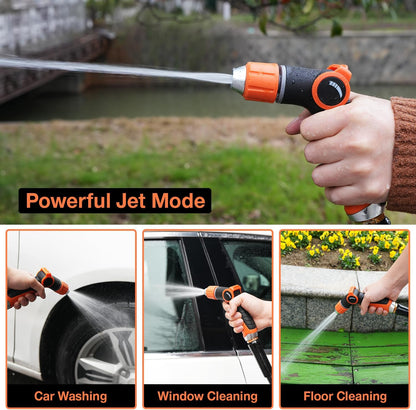 Besiter Garden Hose Nozzle Sprayer: 2 Pack 10 Watering Patterns Spray Nozzles Heavy Duty Metal Hose Head Hose Attachment, Thumb Control On Off Valve