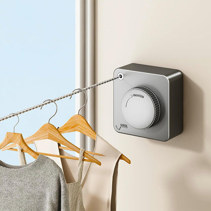 Retractable Clothesline Indoor & Outdoor, 16.2Ft Non-Sagging Stainless Steel Laundry Line with Wall Mounted Heavy Duty Design, Space-Saving Drying Rack for Bathroom, Balcony(1, White)