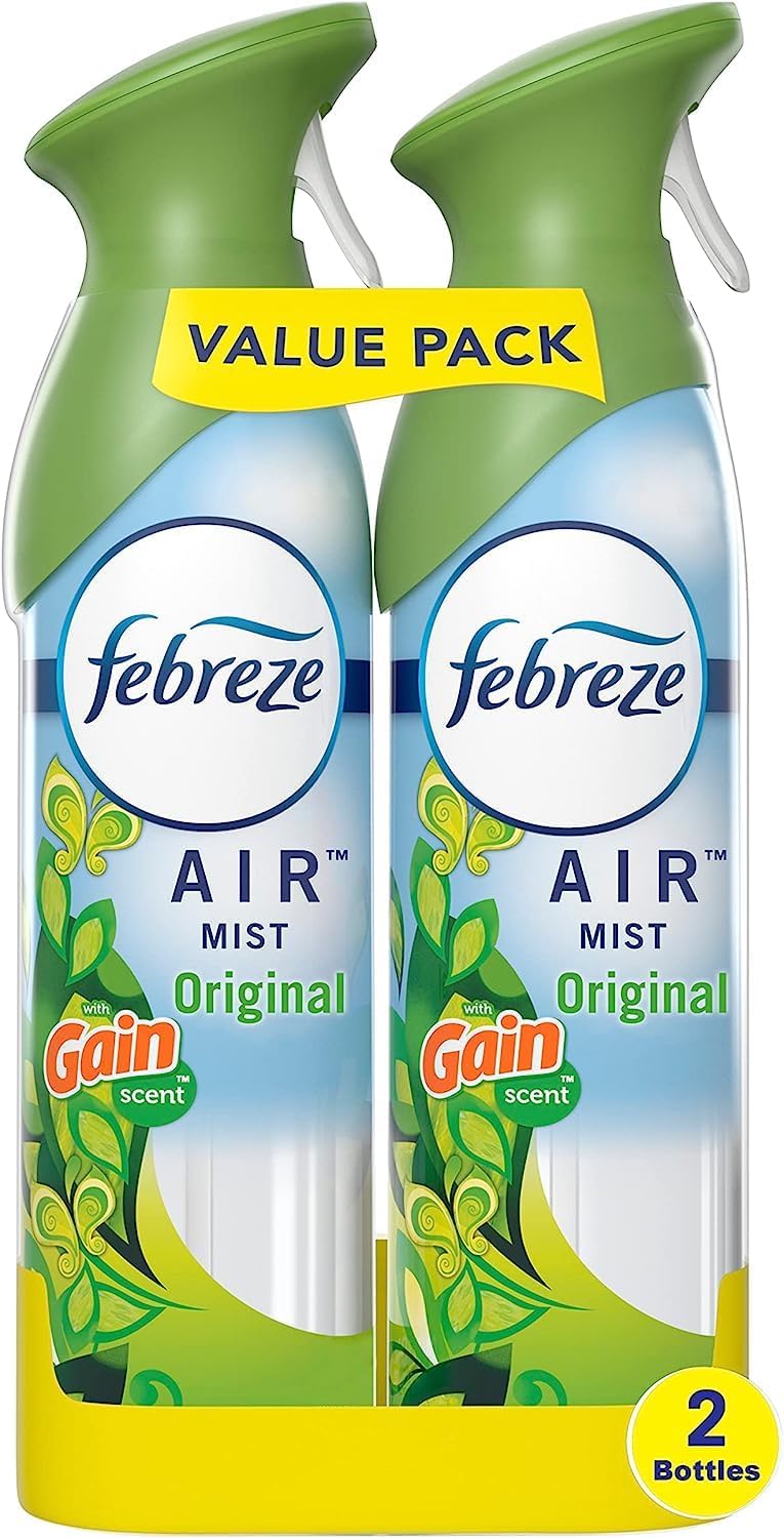 Febreze Air Mist, Air Freshener Spray, Odor Fighting Room Spray, Deodorizer for Home Bathroom Kitchen Office Apartment Dorm Room Classroom, Linen & Sky Scent, 8.1oz (Pack of 2)