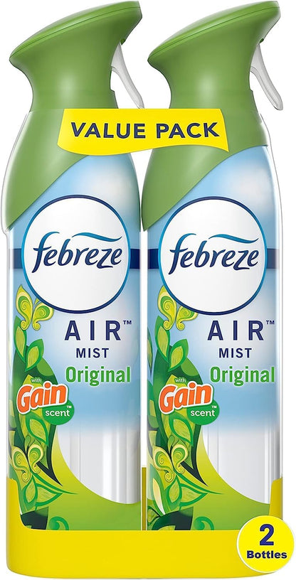 Febreze Air Mist, Air Freshener Spray, Odor Fighting Room Spray, Deodorizer for Home Bathroom Kitchen Office Apartment Dorm Room Classroom, Linen & Sky Scent, 8.1oz (Pack of 2)