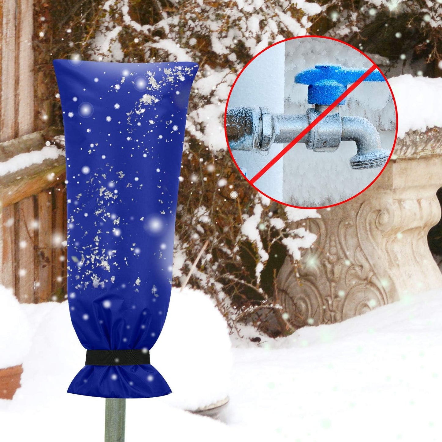 Frienda Outdoor Faucet Cover for Winter Freeze Protection 25'' x 10'' Winter Outside Large Backflow Preventer Insulation Spigot Hose Bib Cover for Garden Lawn Faucet Yard Hydrant(Green,2 Pieces)