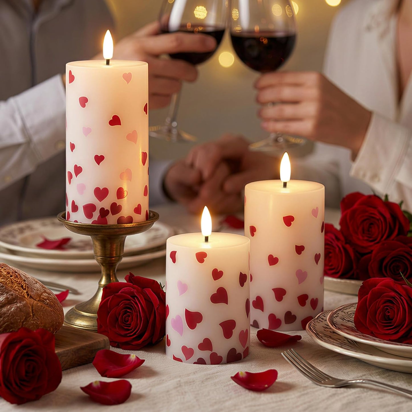 JOIONE Flameless Pillar Candles with Remote, 3 Pack Battery Operated Real Wax LED Candles, LED Candle that Perfect for Home Decorations Fireplace Table, White