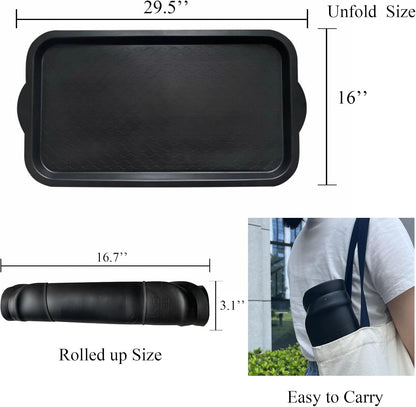 PetLike Boot Tray for Entryway, Pet Food Mat, Waterproof Rubber Shoe Mat for Indoor and Outdoor, Multi-Purpose Tray for Boots, Shoes, Pets, Garden (Black, 1PACK 29.5X16 INCH)