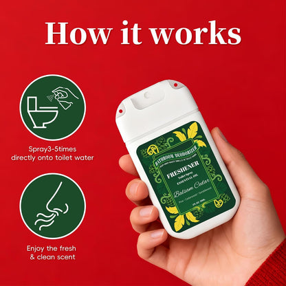 Pocket Size Toilet Spray for Poop, 2 Pack Lemon Scent, Bathroom Odor Eliminator with Removable Hook,Travel Essentials Variety