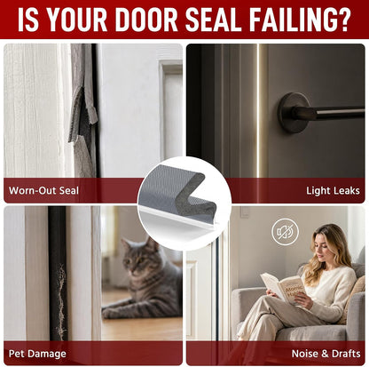 Litaibai 40 ft Kerf Weather Stripping Door Seal for Exterior Doors, White | Press-in kerf seal for grooved door frames is not self-adhesive, replaces worn seals, and helps reduce drafts and energy loss