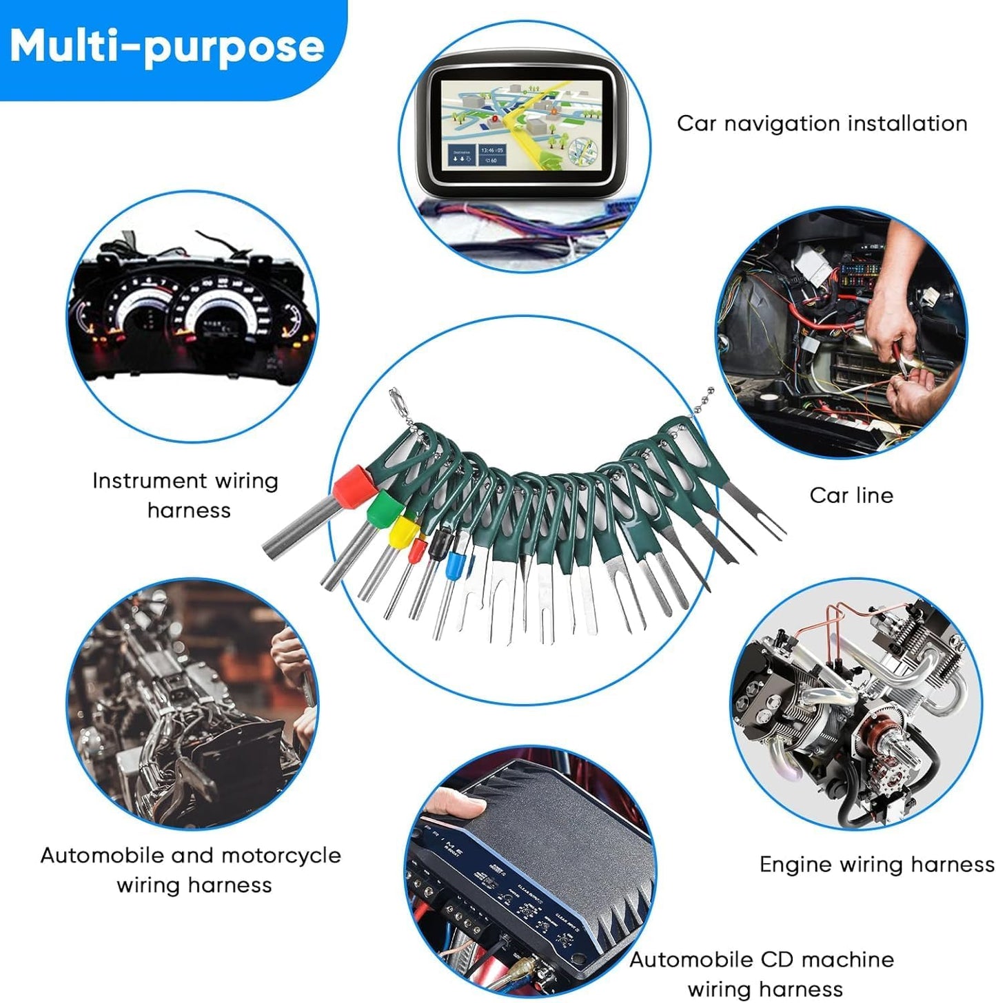 Terminal Pin Removal Tool Kit 82 Pcs Depinning Electrical Connector Pin Extractor Tool Set Wire Terminal Release for Automotive Car Household Devices - Black