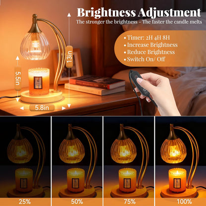 Candle Warmer Lamp with Timer Dimmer - Electric Light Wax Warmer for Jar Candles - Lamp with 2 Bulbs, Unique Birthday Gifts for Women Mom House Warming Gifts New Home Decor