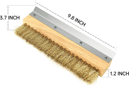 Pizza Oven Brush 7 Inch Brass Bristles Replacement Brush Head and Scraper