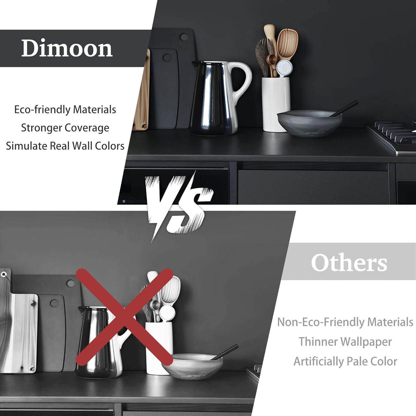 Dimoon 17.7''x118'' Peel and Stick Wallpaper White Contact Paper for New Environmentally Friendly Materials Thickening Upgrade Embossed Renter Friendly Wall Paper Modern Vinyl Wrap Countertop Bedroom
