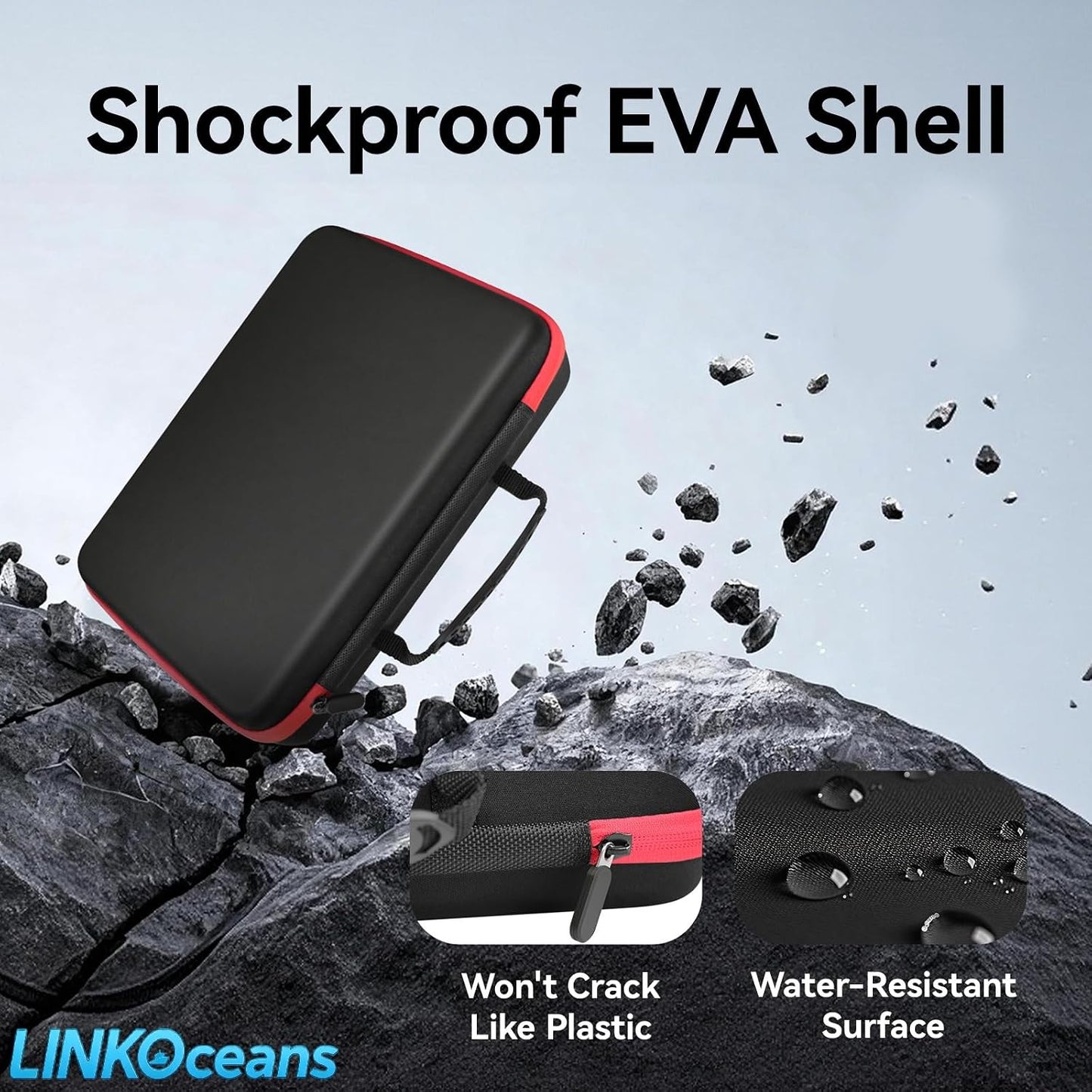 Battery Organizer with BT-168 Tester, EVA Storage Case | 210+ AA AAA C D 9V Capacity, Fireproof Waterproof Explosionproof, Portable for Home Garage Travel, Case Only