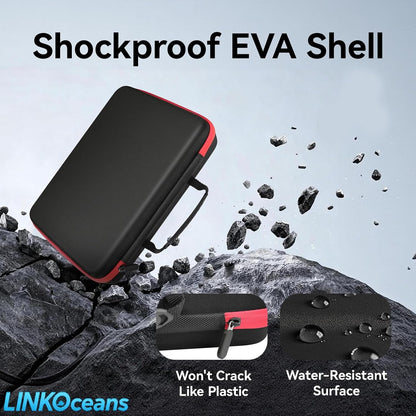 Battery Organizer with BT-168 Tester, EVA Storage Case | 210+ AA AAA C D 9V Capacity, Fireproof Waterproof Explosionproof, Portable for Home Garage Travel, Case Only