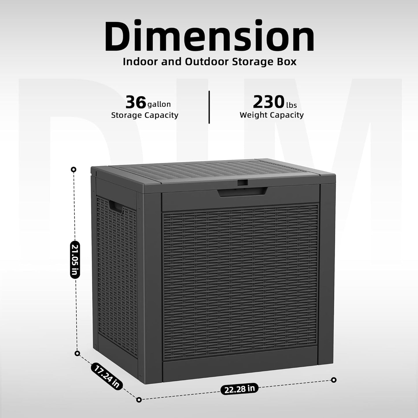 Vixzen 55 Gallon Deck Boxes Outdoor Waterproof, Lockable Resin Storage Box with lid for Furniture Cushions, Weatherproof Containers Outside Storage Boxes for Garden Patio Pool Tools(Black, 55 Gallon)