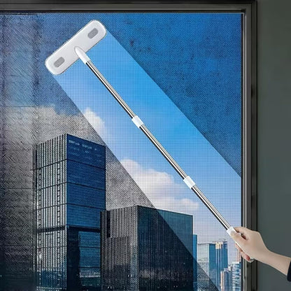 Boolavard Magic Window Cleaning Brush with a Telescopic Handle, Screen Cleaning Tool, Reusable Pet Hair Remover, Household Window and Door Cleaning Brush, Cleaning Supplies, Cleaning Tools