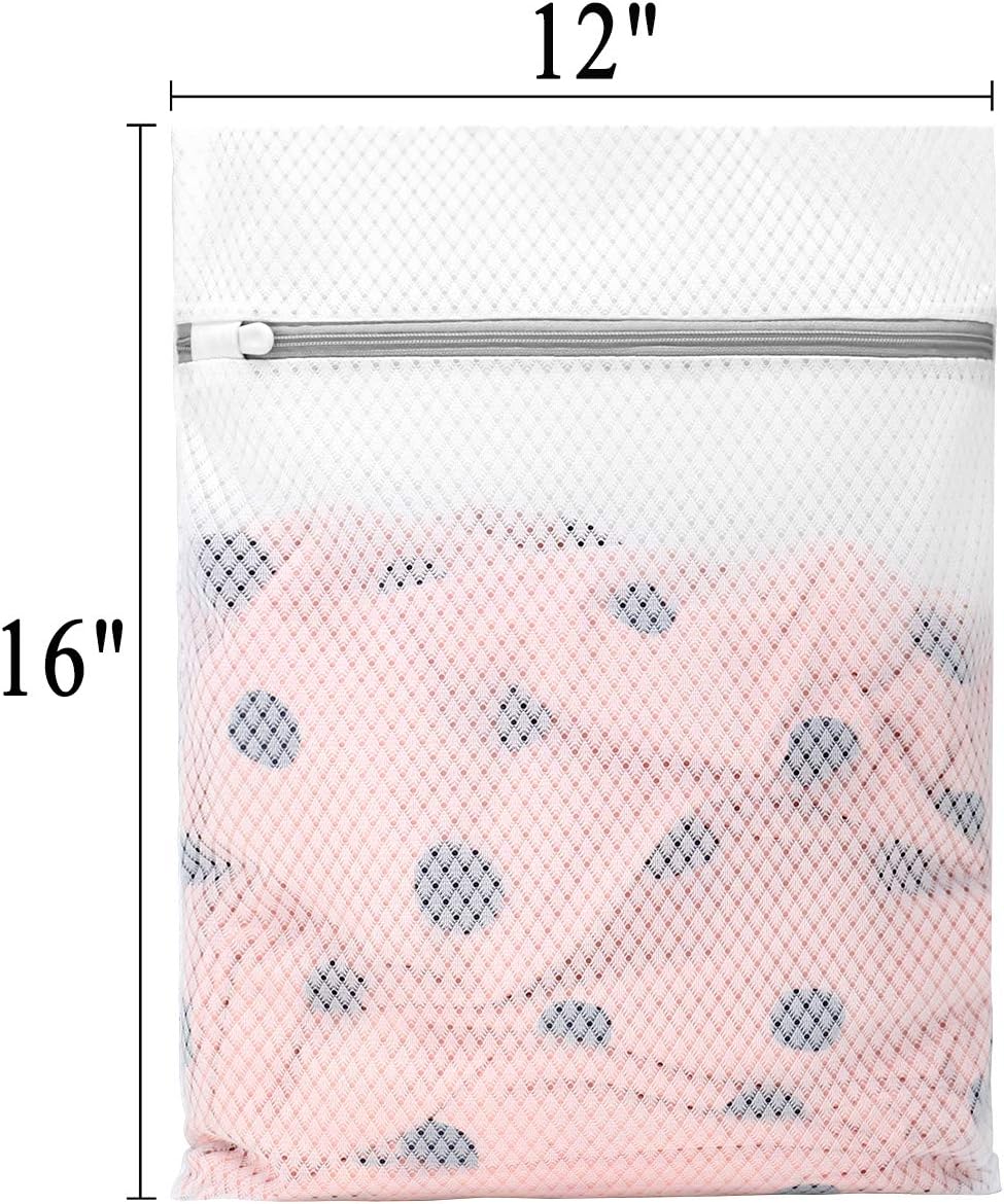 Muchfun 3Pcs Durable Diamond Mesh Laundry Bags for Delicates 12 x 16 Inches | (3 Medium)