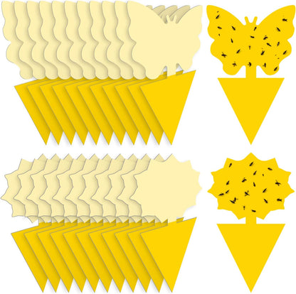 Fruit Fly Traps Indoor Fungus Gnat Trap 48PCS for Plants Yellow Houseplants Outdoor Use Insect Sticky