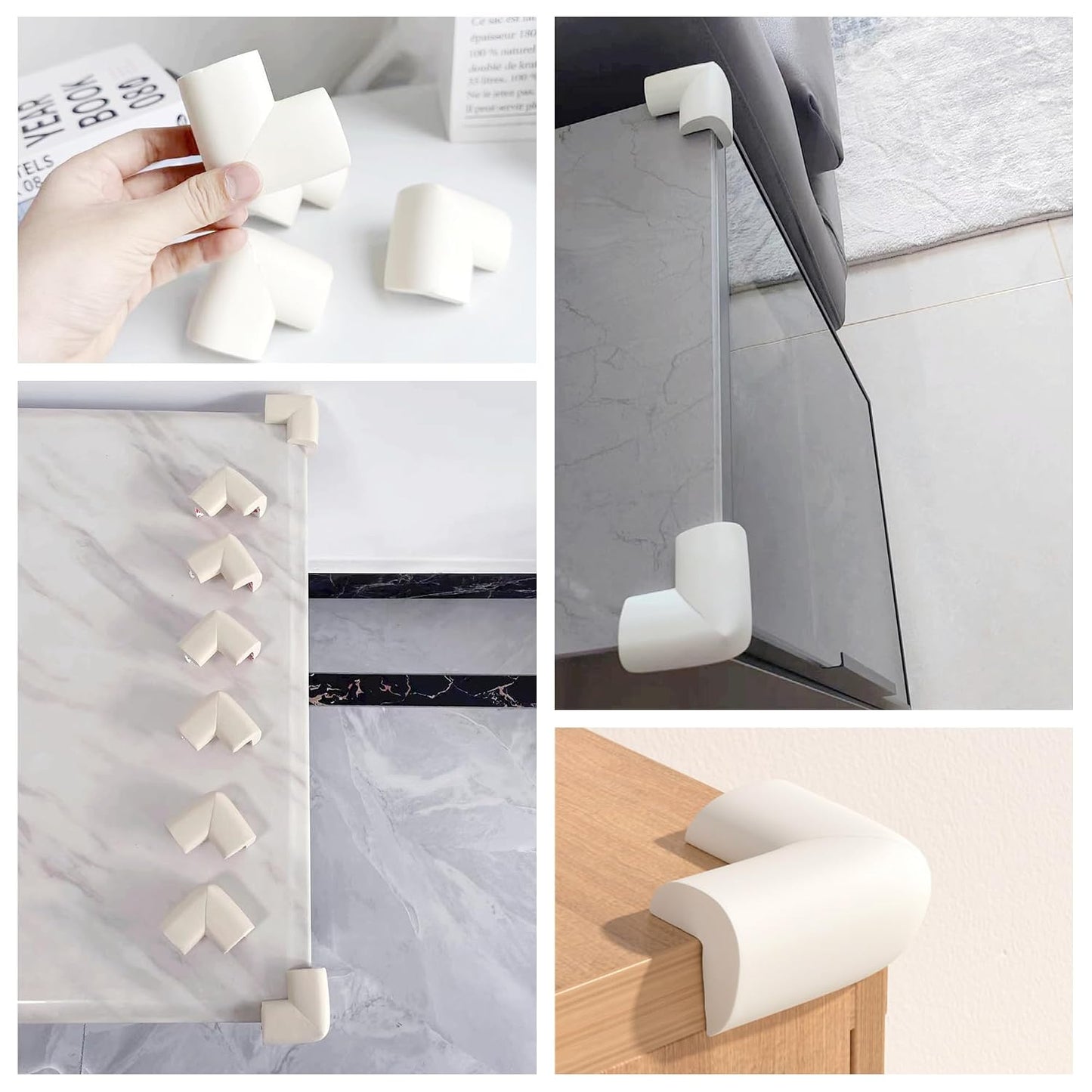M2cbridge L Shape Extra Thick Furniture Edge Wall Corner Guard Desk Edge Cushion Bumper 6.5 Ft (Off White)