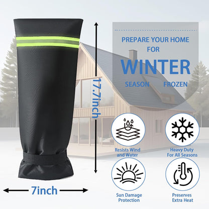 Outdoor Faucet Covers for Winter with Reflective Strips,Velcro Thickened Anti-Freeze Outdoor Tap Cover,Reusable Spigot Cover for Winter Freeze Protection Anti-Rust（17.7 * 7.1inch） 1pcs