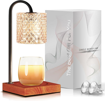 TigQiang Candle Warmer Lamp with Timer Dimmer, Birthday Gifts for Women Mom, House Warming Gifts, Elegant New Home Decor, Wax Warmer for Jar Candles, Heater Lamp for Scented Wax, Clear Glass