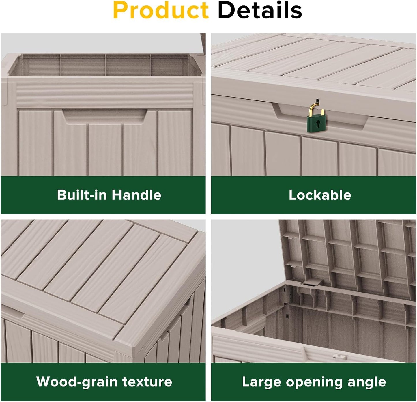 50Gal Outdoor Storage Box Anti-Theft Delivery Box Lockable Deck Box | Heavy-duty UV & weatherproof resin for secure parcel drop, patio cushion storage, garden tools & porch package organization