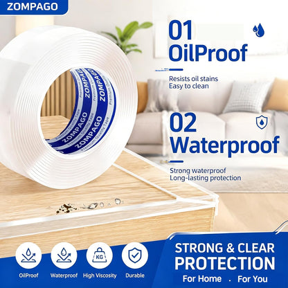 ZOMPAGO Baby Edge Protector Roll (6.56FT) & 8 Corner Guards - White Foam Furniture Corner Protectors - Baby Proof Corners and Edges for Table, Wall, Bed Frame - Baby Proofing Safety Bumpers