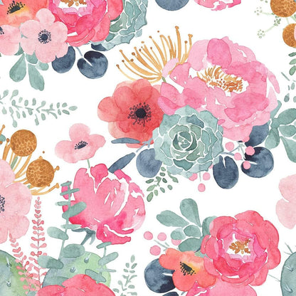 Floralplus Floral Wallpaper Peel and Stick Removable Wallpaper Boho Renter Friendly Dark Flower Wallpapers Contact Paper for Walls Cabinet Bedroom Bathroom Decor 17.5 in x 118 in