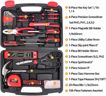KingTool 325 Piece Home Repair Tool Kit, General Home/Auto Repair Tool Set, Toolbox Storage Case with Drawer, General Household Tool Kit - Perfect for Homeowner, Diyer, Handyman