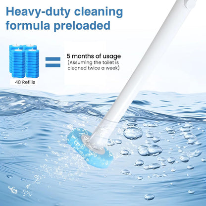 48 Count Toilet Brush Refill Pads, Toilet Brush Refill 48 Pcs, Only Compatible with Saraudy Disposable Toilet Brush, Toilet Scrubber Refills, Brush Head Replacement (Blue)