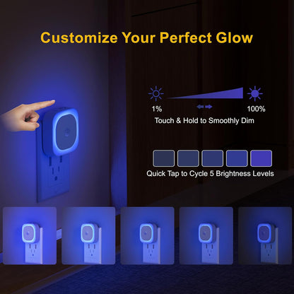 YUNLEX 2 Pack Plug in Red Sleep Night Light with Motion Sensor & Dusk to Dawn Sensor, Soft Glow, 0% Blue Light, Dimmable, Auto On/Off, LED Lights for Bedroom, Kids, Bathroom, Hallway, as Mother Gifts
