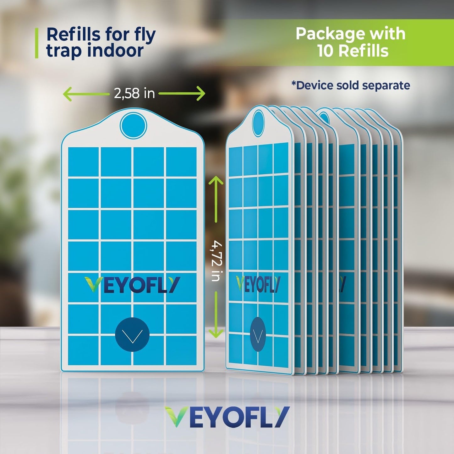 VEYOFLY Fruit Fly Traps for Indoors (2 Device + 6 Refills), Gnat Trap Indoor Plug in, Bug Traps, Flying Insect Trap, Gnat Traps for House Indoor, Fly Trap Indoor for Home Bug Light, Gnats Catcher