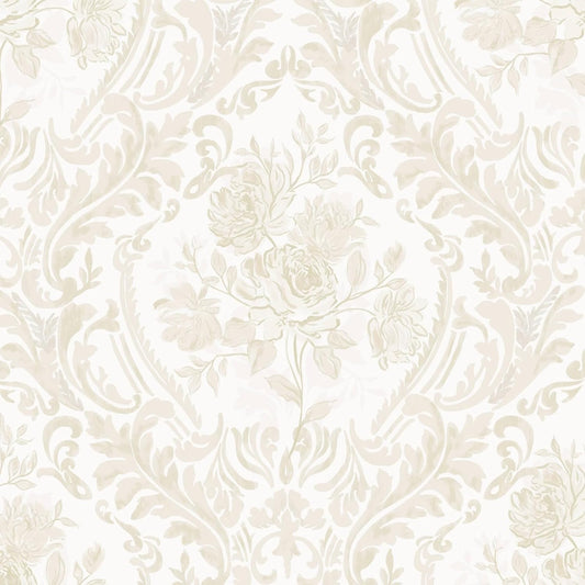 Ismoon Peel and Stick Wallpaper Vintage Floral Contact Paper Boho Watercolor Pink Damask Wallpaper Textured Removable Self Adhesive Vinyl Wall Paper for Bedroom, 17.3 in X 6.5 ft