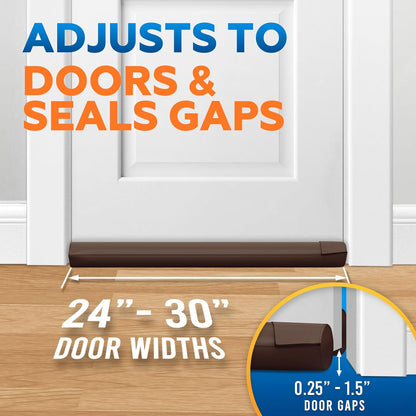 Comfyanno Under Door Draft Stopper - Bottom Door Seal & Gap Filler- Fits 30” to 36” Door, Block Noise, Sound, Air, Bugs, Dust, Easy to Install, Double Side Block, No Adhesive, Black