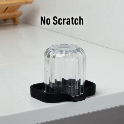 Zulay Kitchen (9x3.5in) Sponge Holder for Kitchen Sink - Flexible Heavy-Duty Multipurpose Sink Caddy - Counter Organizer for Kitchen, Bathroom, Makeup, Trinkets & More! (Grey)