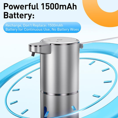 Fantictas Automatic Foaming Soap Dispenser Foaming Hand Sanitizer Touchless 1500mAh Soap Dispenser Rechargeable with Sensor for Bathroom Kitchen 13.5oz/380ml