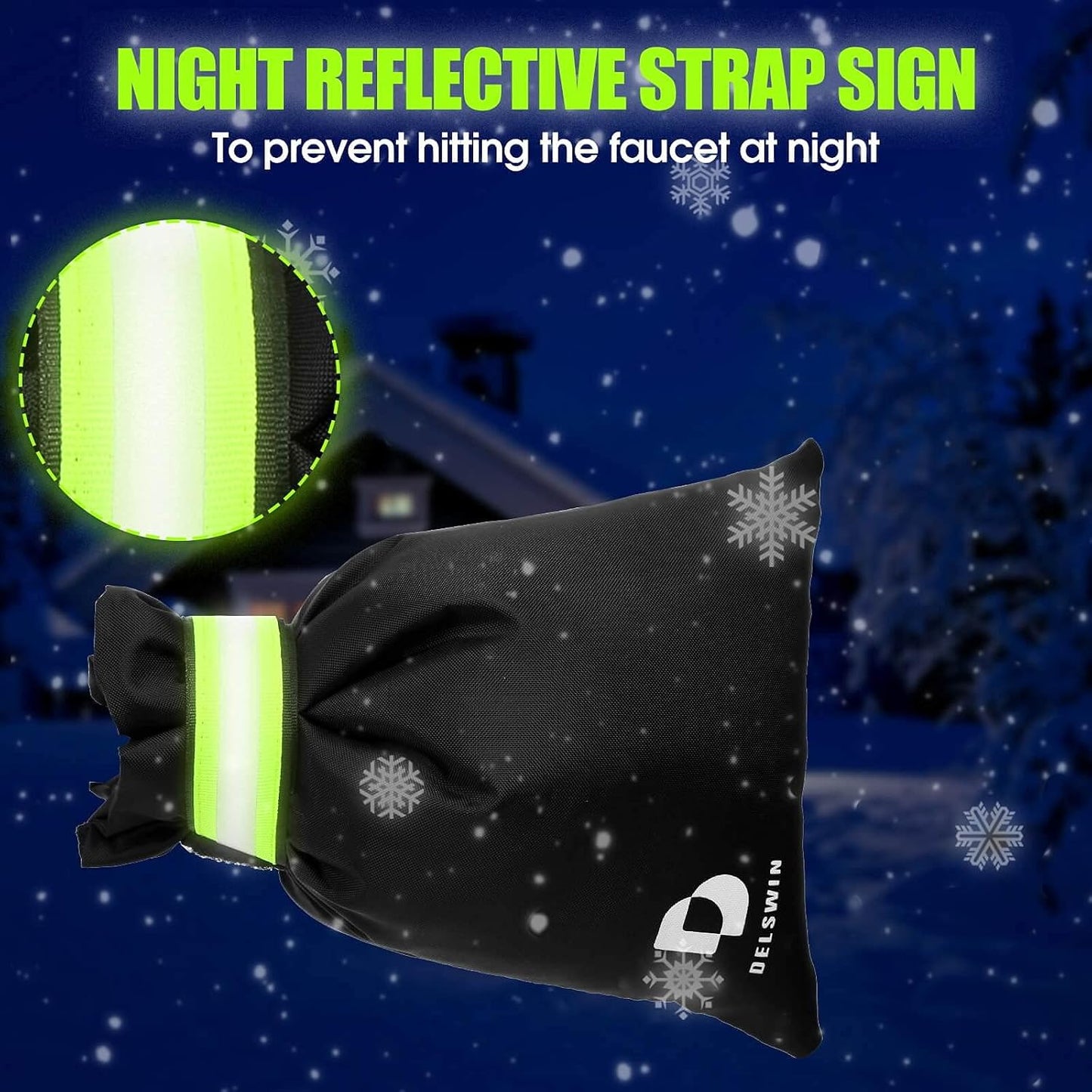 DELSWIN Outdoor Faucet Cover for Winter, 5P 8.7"x7" Hose Bib Insulation, Outside Waterproof Spigot Protection, Bigger and Thicker Frost Freeze Insulated Cover