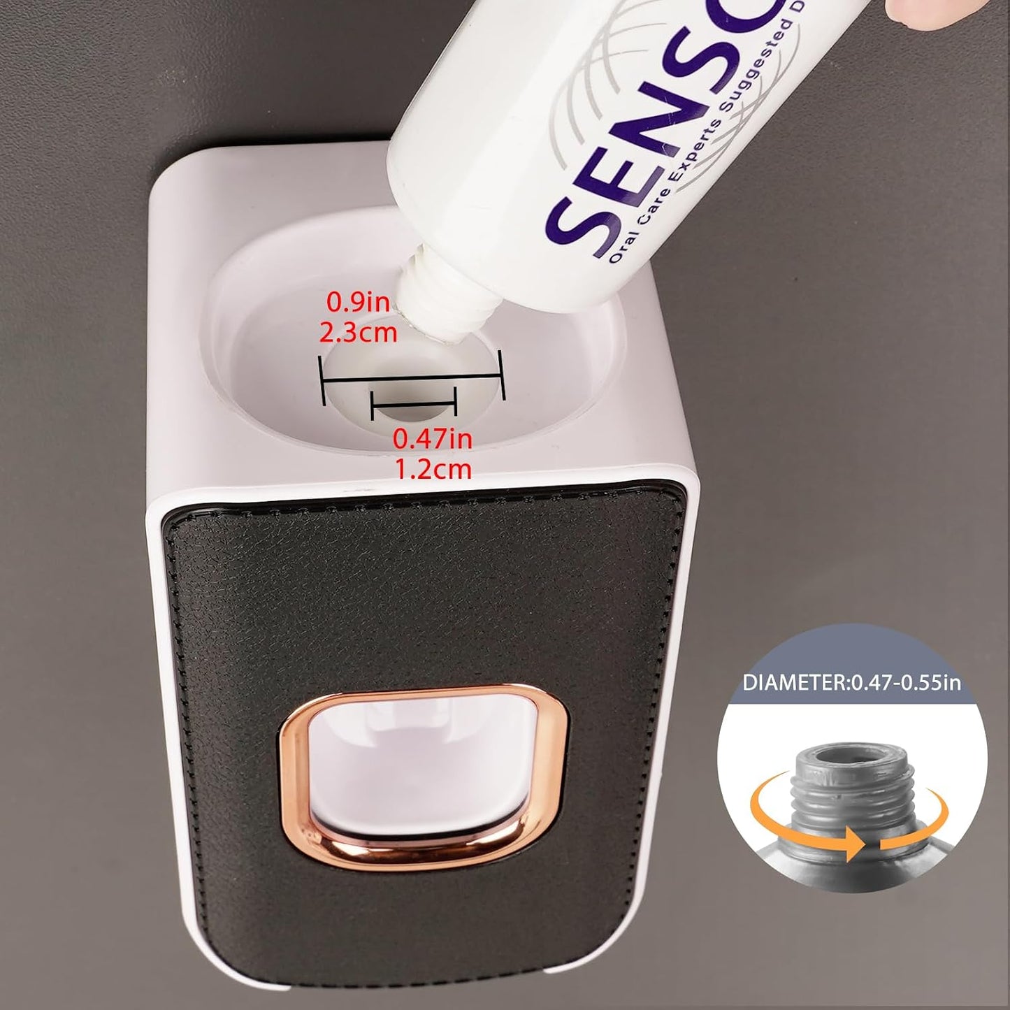 2 Slot Toothbrush Holder and Toothpaste Dispenser Wall Mounted, Automatic Toothpaste Squeezer, 2 in 1 Tooth Brush Toothpaste Organizer for Shower (Grey)