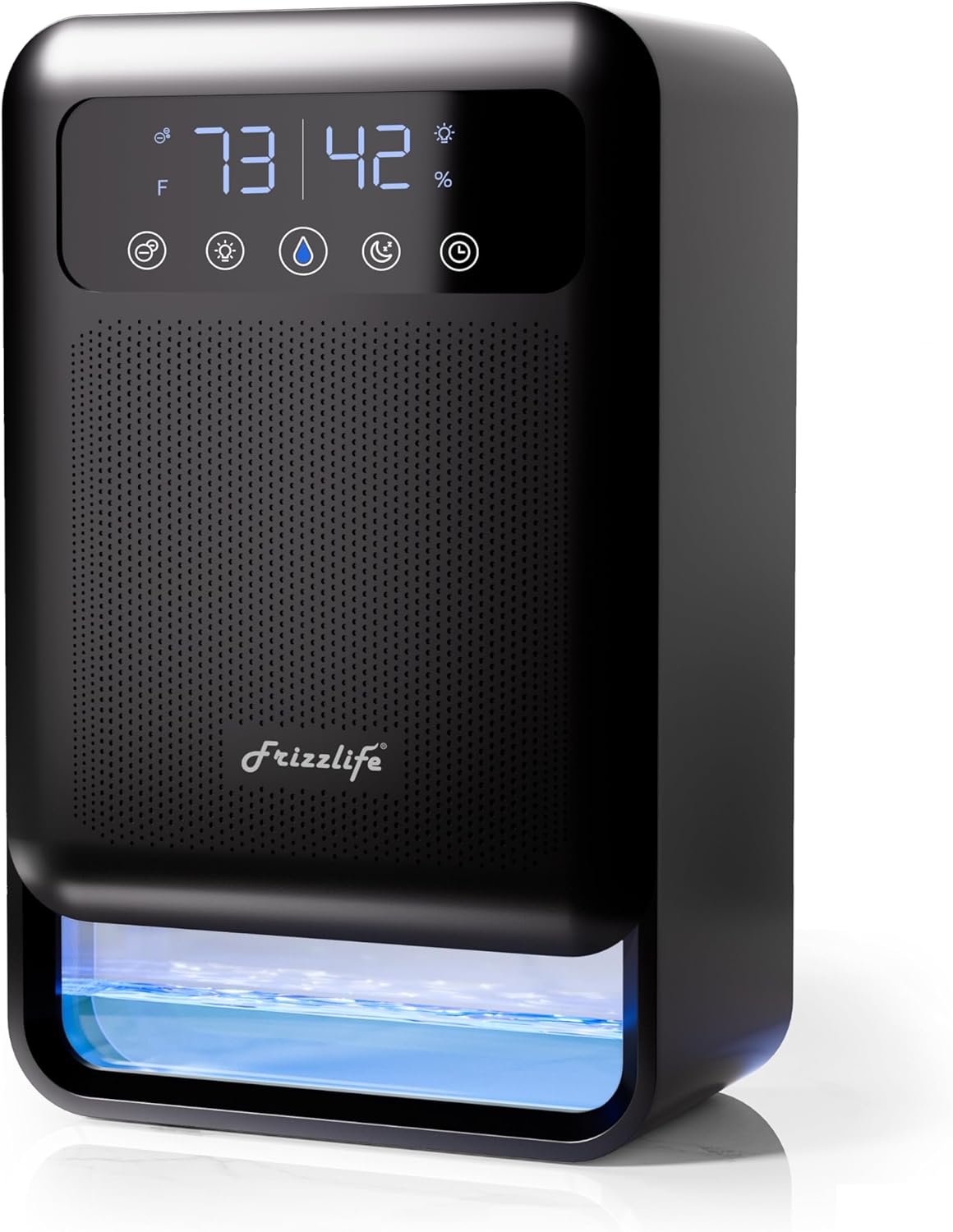 Frizzlife DH80 Air Dehumidifier, 135oz Water Tank W/Purifying Function, Quiet Small Dehumidifiers With Sleep Mode For Home, Bedroom, Bathroom, Basement W/Auto Shut Off, 7 Colors LED Light, White
