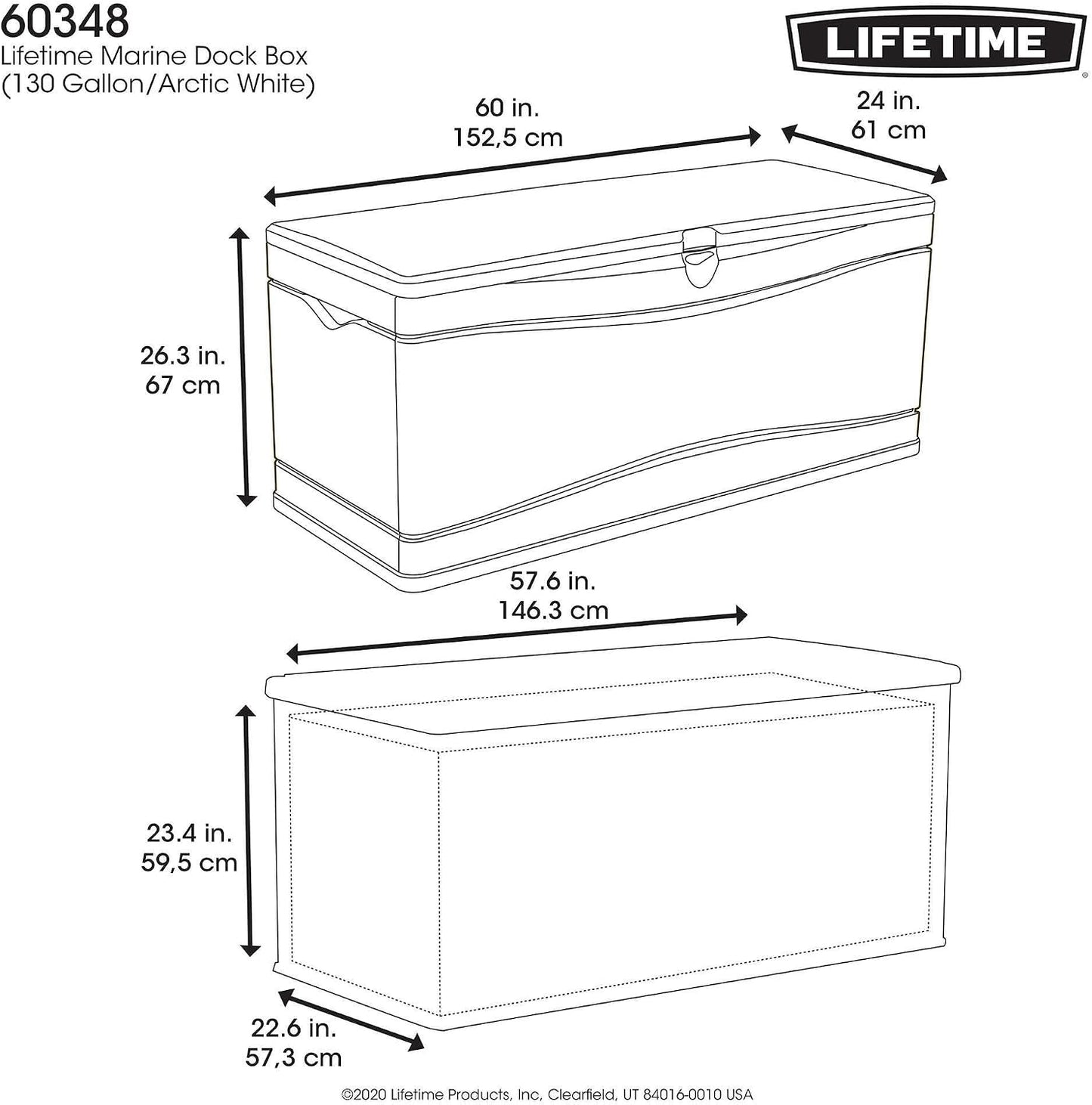 LIFETIME 60012 Extra Large Deck Box, 130 Gallon, Desert Sand/Brown