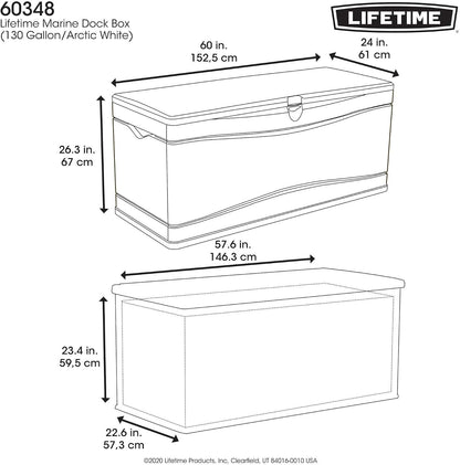 LIFETIME 60012 Extra Large Deck Box, 130 Gallon, Desert Sand/Brown