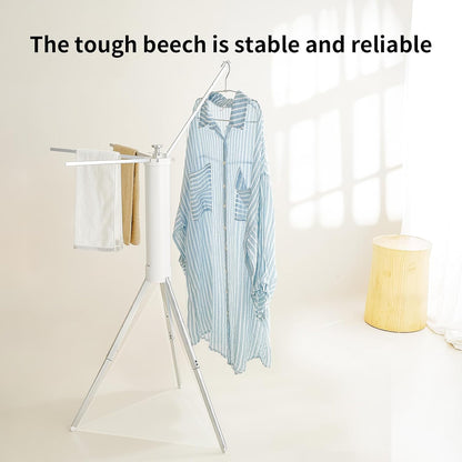 JOOM Tripod Clothes Drying Rack, Garment Rack Portable and Foldable Space Saving Laundry Drying Rack - Drying Rack Clothing Floor Folding Balcony Bedroom Household Wooden