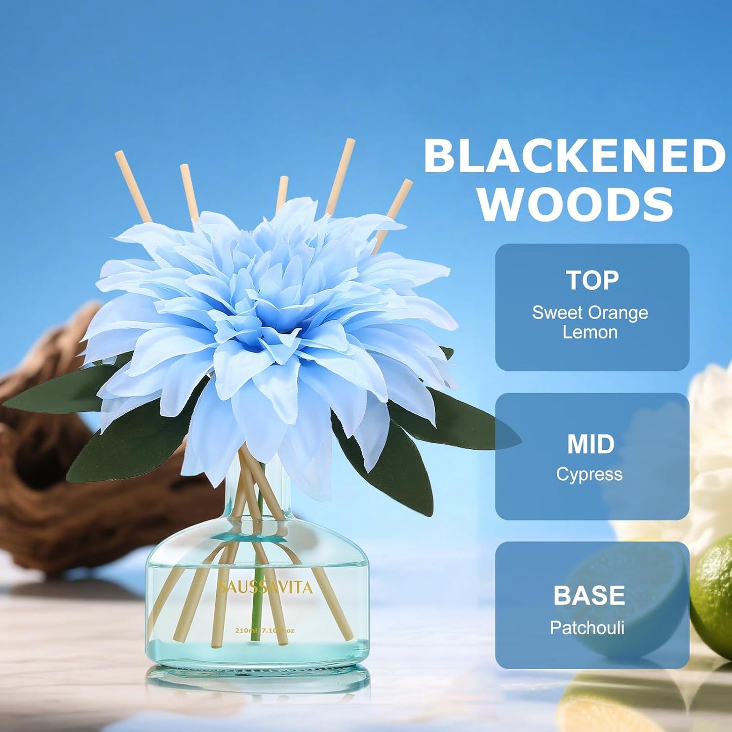 Reed Diffusers Set, 7.10 oz Flower Scented Diffuser with 7 Sticks, Long Lasting Home Fragrance for 120 Days, Perfect for Bathroom, Shelf Decor, Air Fresheners