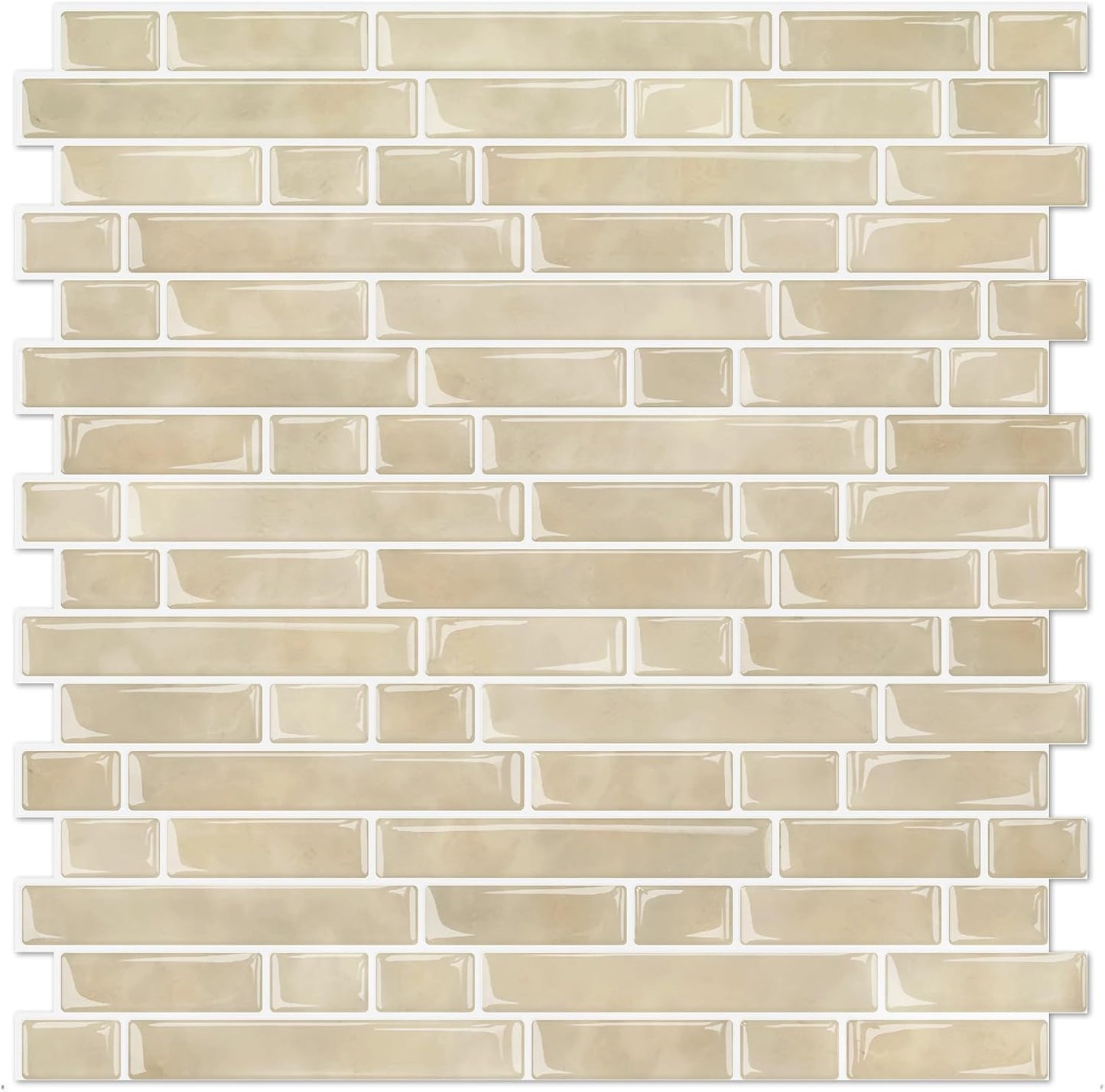 STICKGOO Peel and Stick Backsplash - 10 Sheets of 12”×12” - 3D Self Adhesive Peel and Stick Tile Backsplash for Kitchen & Bathroom