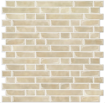 STICKGOO Peel and Stick Backsplash - 10 Sheets of 12”×12” - 3D Self Adhesive Peel and Stick Tile Backsplash for Kitchen & Bathroom