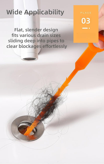 6-Piece Professional Drain Snake Cleaning Kit - Heavy Duty Clog Remover Tool for Shower, Sink, Bathtub, Toilet, Kitchen - Hair Removal Unclogger with Drill Attachment, Reusable Plastic Pipe Cleaner