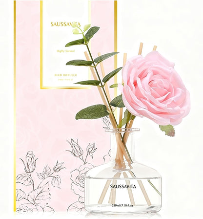 Reed Diffusers Set, 7.10 oz Flower Scented Diffuser with 7 Sticks, Long Lasting Home Fragrance for 120 Days, Perfect for Bathroom, Shelf Decor, Air Fresheners